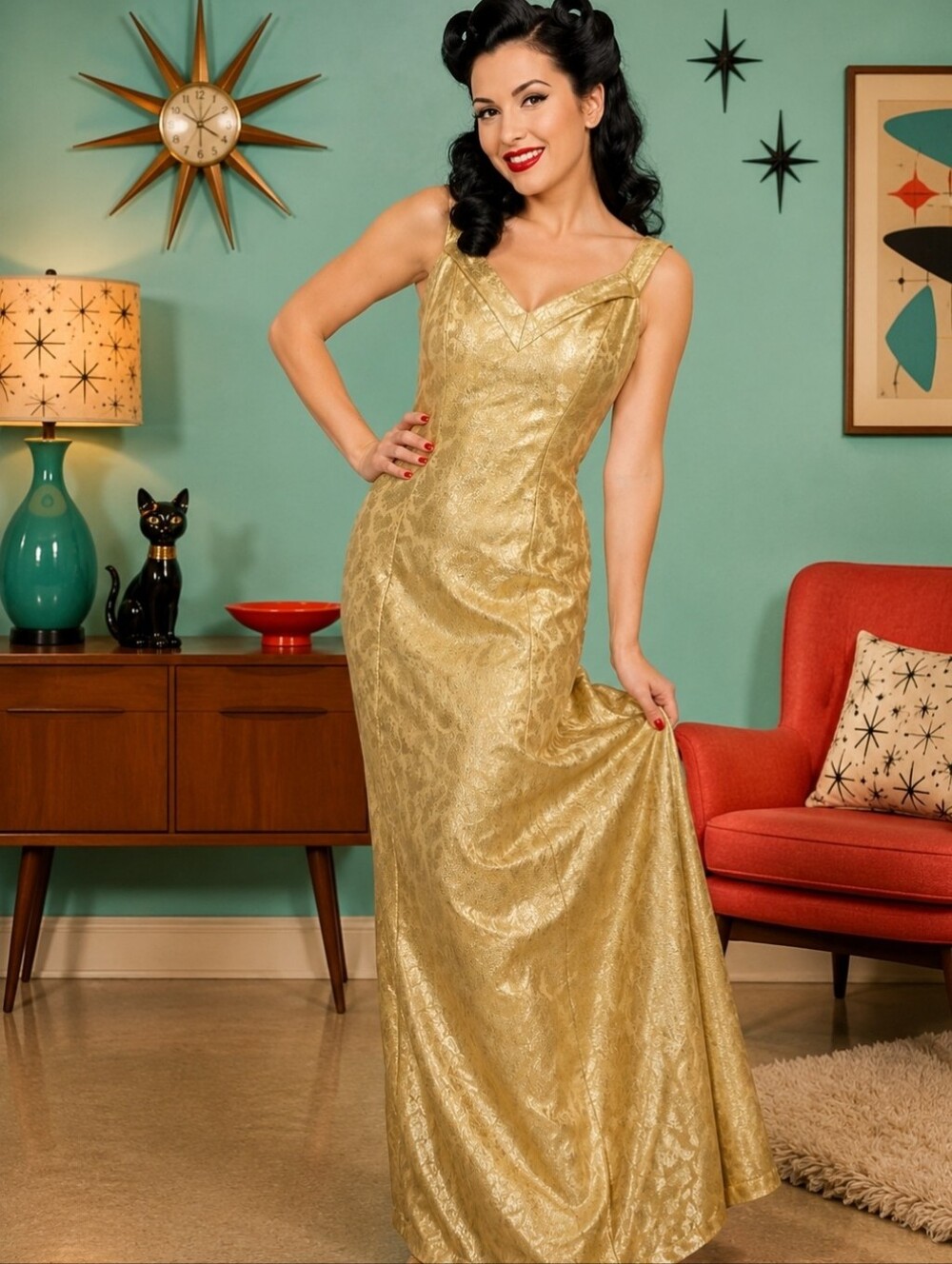 Gold True Vintage Evening Gown
